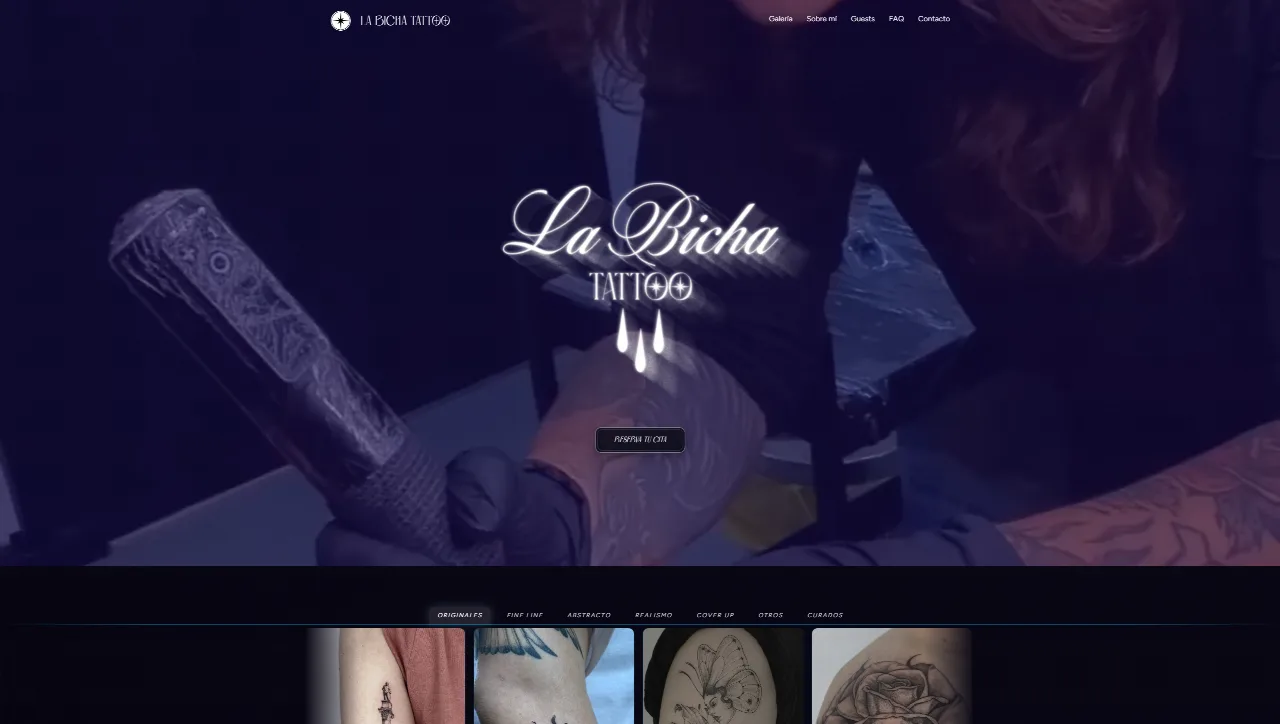 Captura del proyecto Portfolio y e-commerce: La bicha Tattoo (1 de 3)