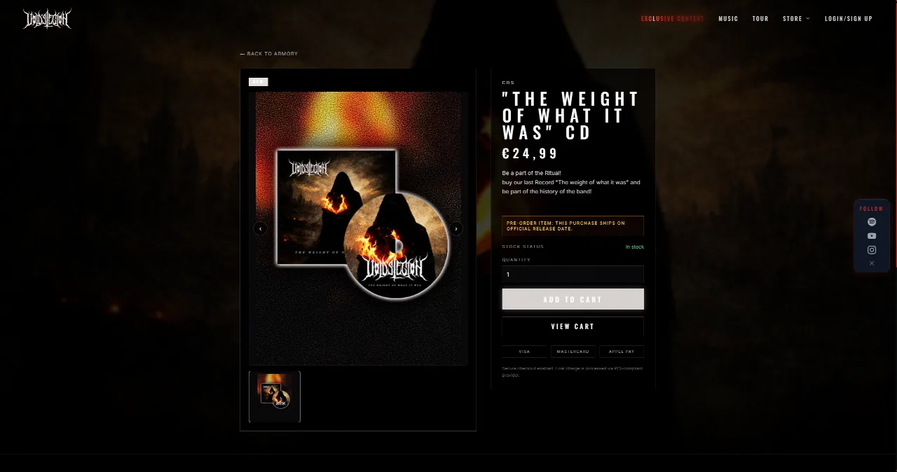 Captura del proyecto Web de banda con tienda y subscripciones (3 de 4)